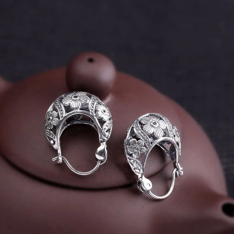 Brincos Hoop Maori Prata 925 Esterlina