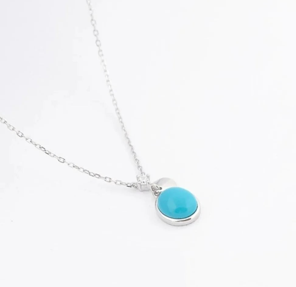 Drop Necklace with Turquoise Stone