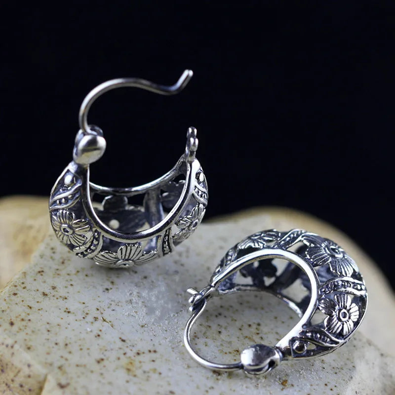 Brincos Hoop Maori Prata 925 Esterlina