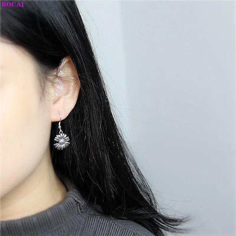 Brinco Margarida Prata S925 Esterlina