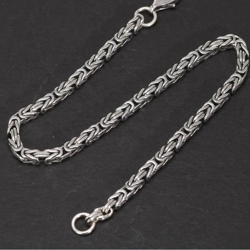 Pulseira Viking Trançados em Prata Esterlina S925 Real 2,5mm – Feito à Mão, Estilo Vintage