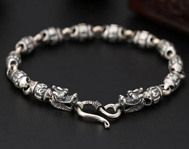 Pulseira de prata dragão