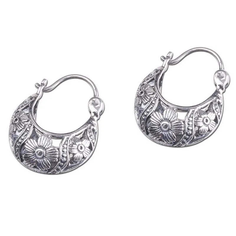 Brincos Hoop Maori Prata 925 Esterlina