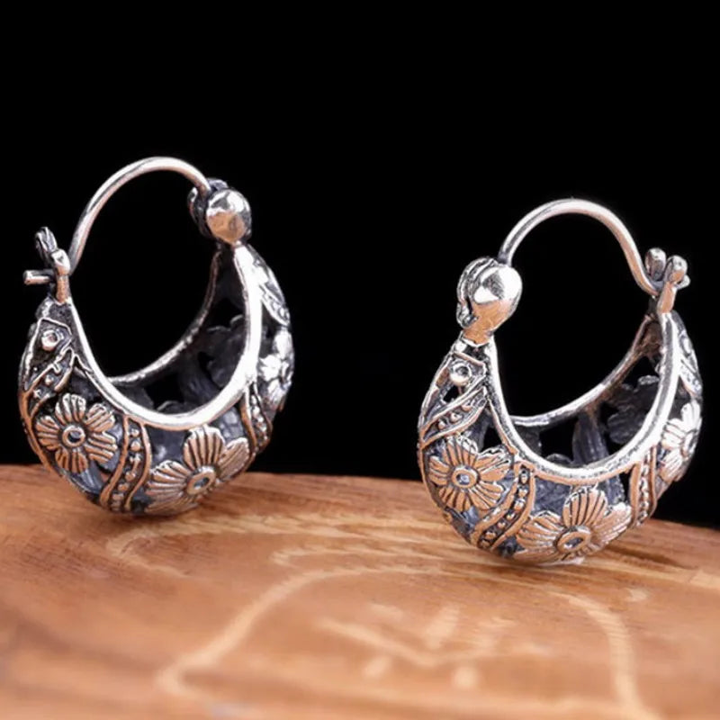 Brincos Hoop Maori Prata 925 Esterlina