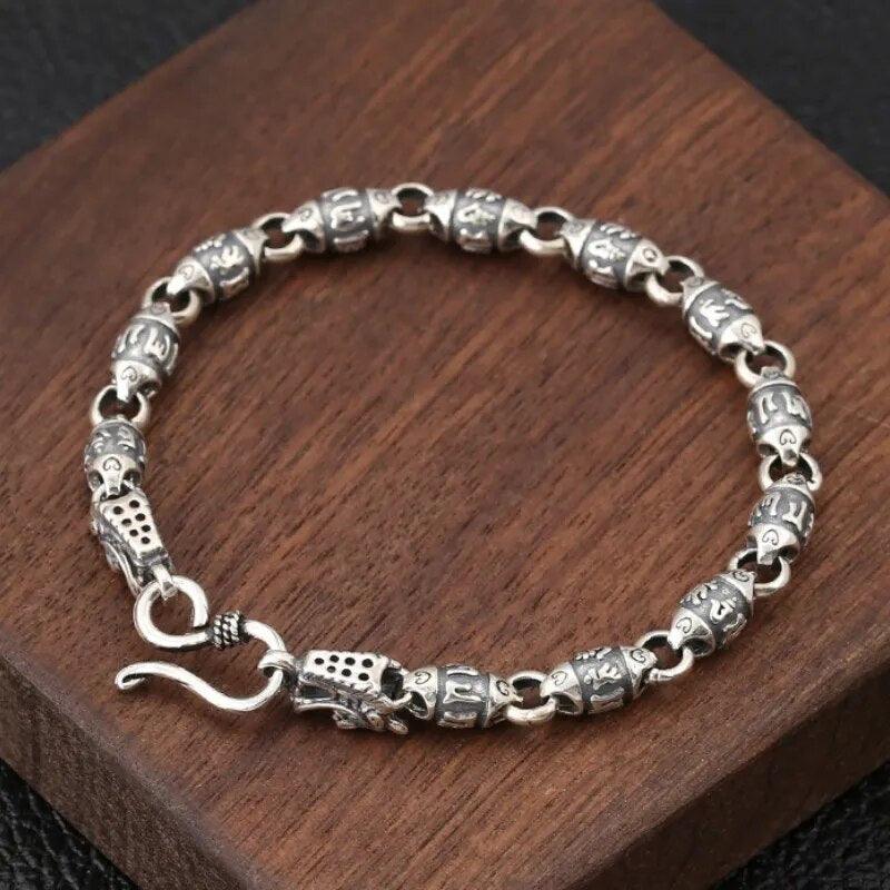 Pulseira de prata dragão