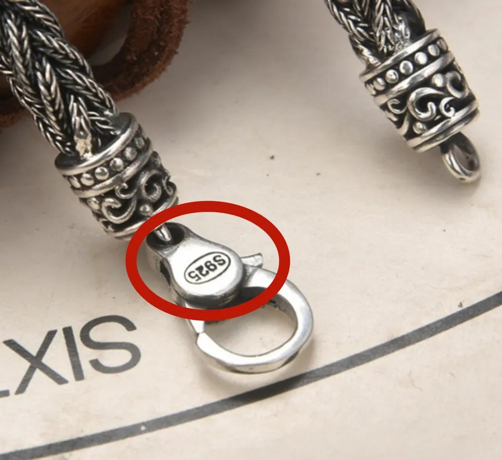 Pulseiras S925 Prata Esterlina Rattan Eterno Contas da Sorte