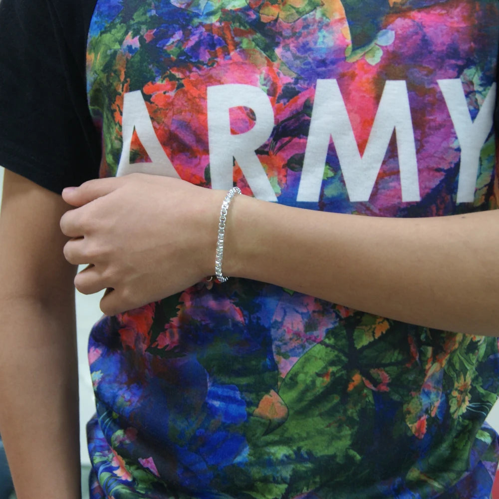 Pulseira Box Prata 925 18-23cm (7-9 polegadas) Joia Unissex