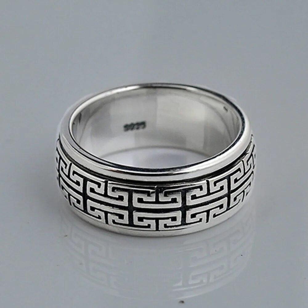 100% s925 Maori Rotating Silver Ring