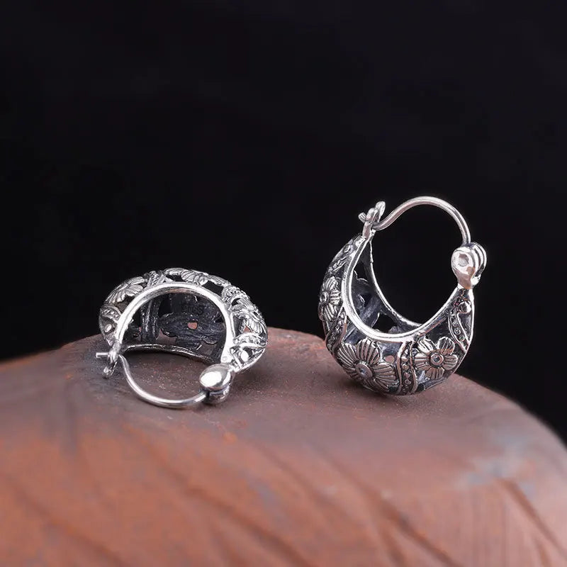 Brincos Hoop Maori Prata 925 Esterlina