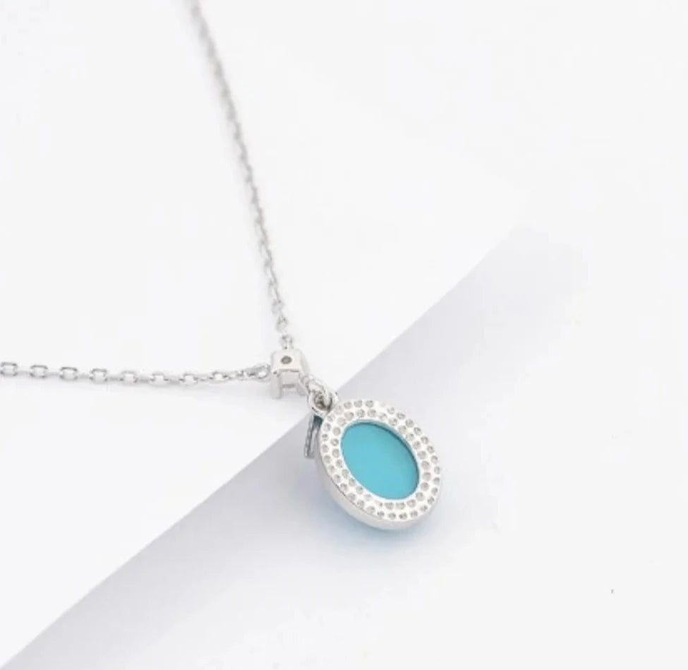 Colar Gota com Pedra Turquesa