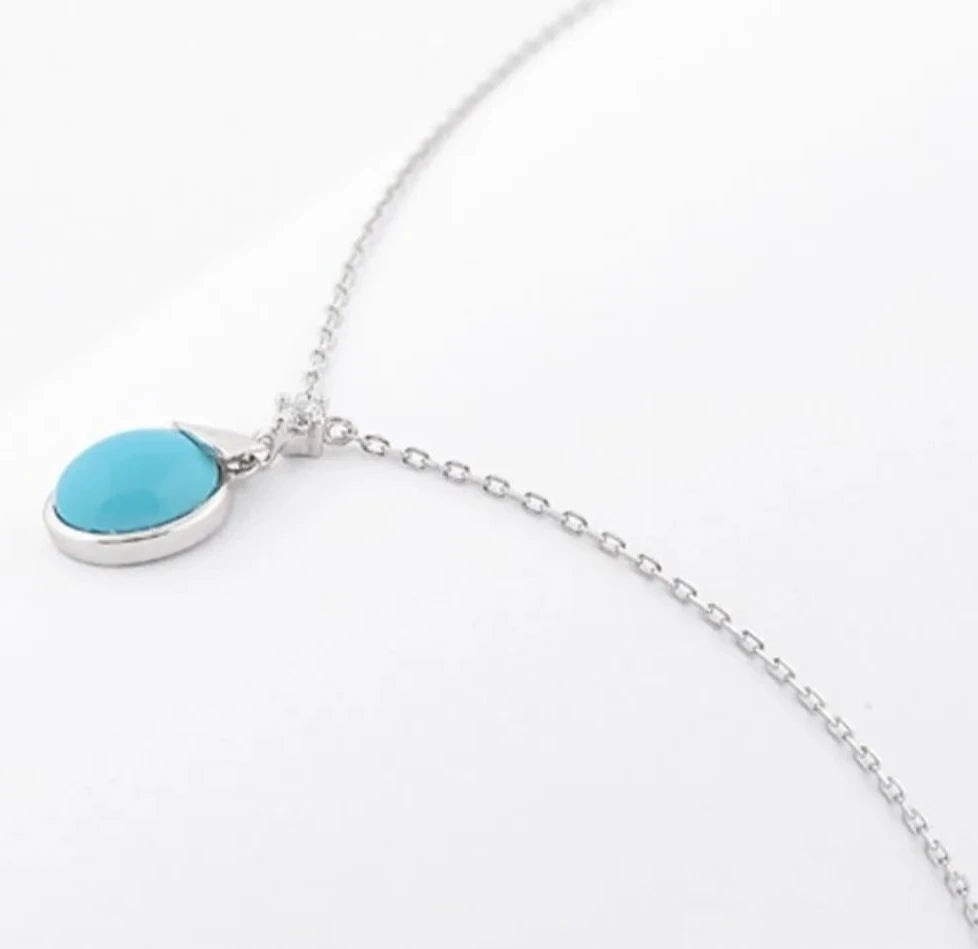 Colar Gota com Pedra Turquesa