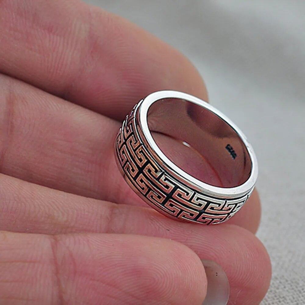 100% s925 Maori Rotating Silver Ring
