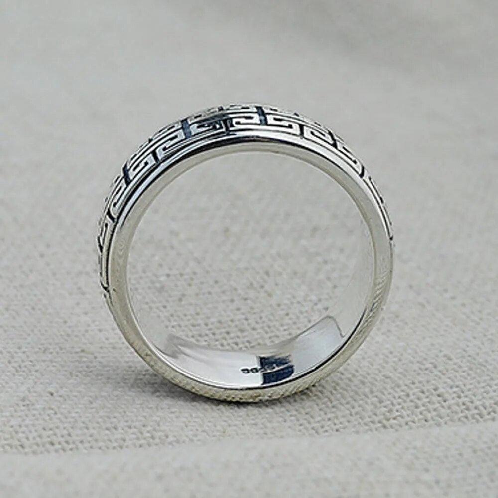 100% s925 Maori Rotating Silver Ring