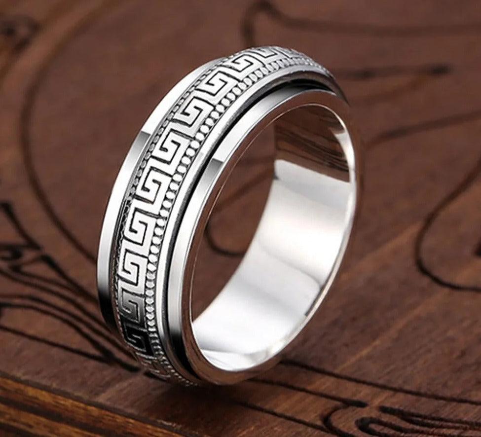 Anel de Prata Vintage 100% S925 Sterling