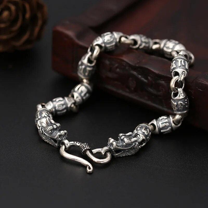 Pulseira de prata dragão