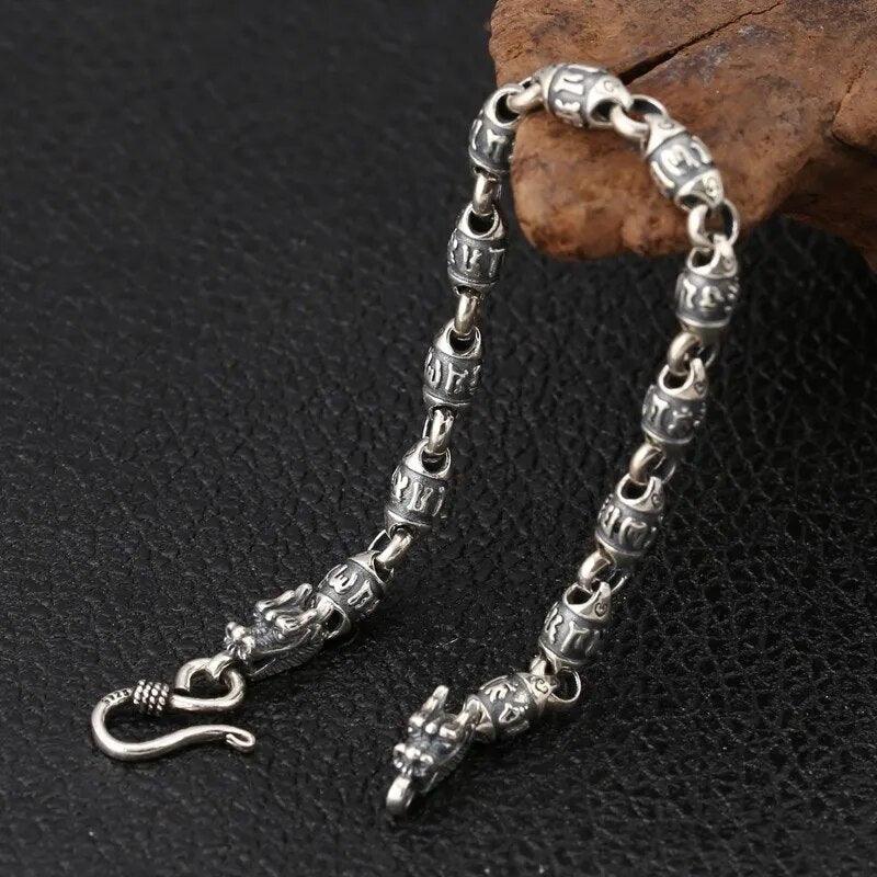 Pulseira de prata dragão