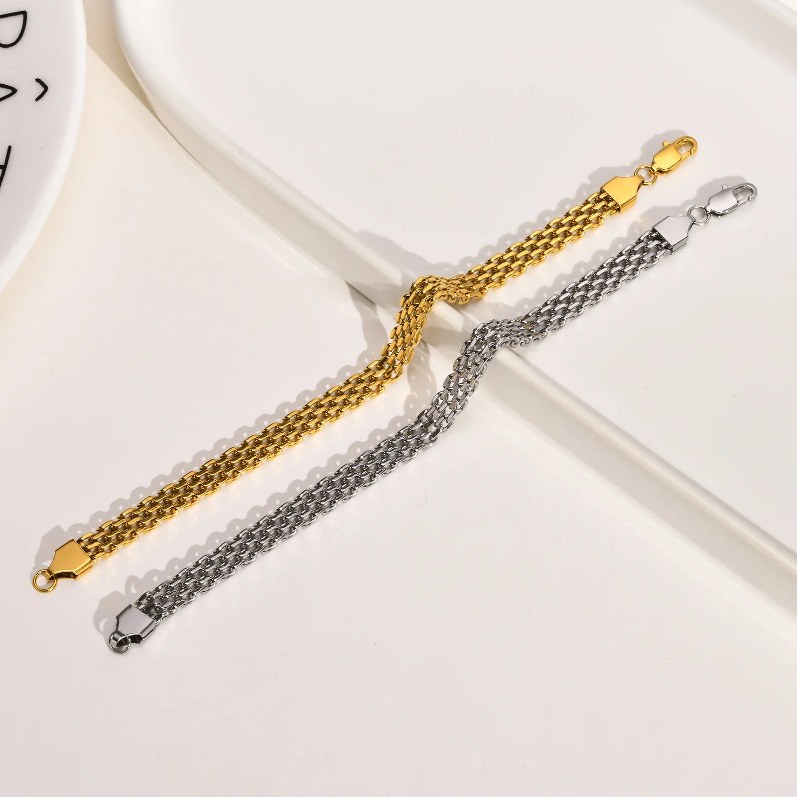 Pulseiras de Corrente de Malha 6MM, Pulseira de Elo Italiano de Aço Inoxidável