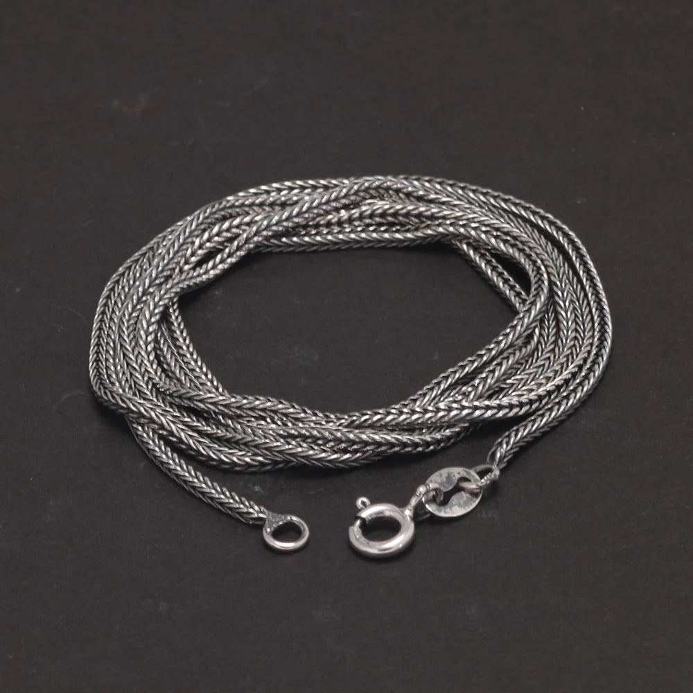 Corrente de Prata Esterlina 925 Real 1,2mm  – Corrente Vintage Rabo de Raposa