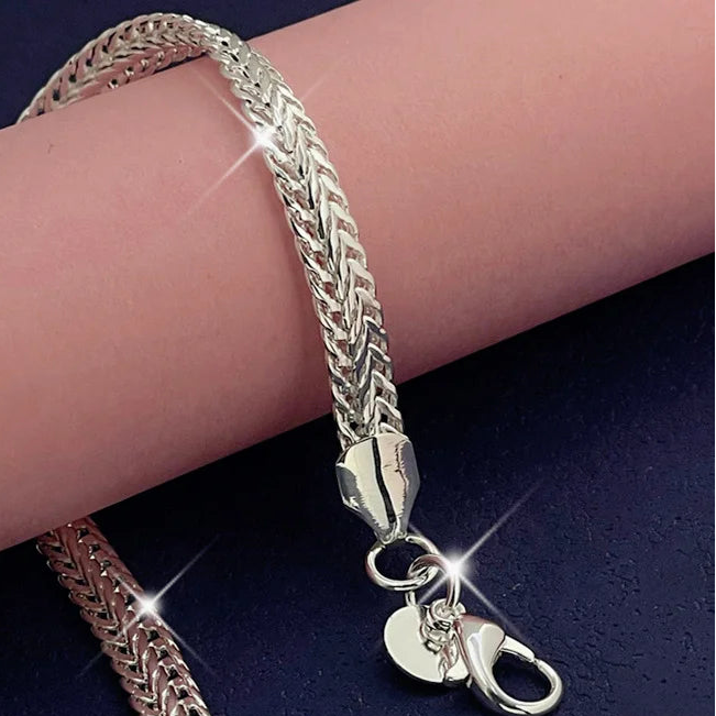 Pulseira Cobra 6MM em aço inoxidável 20cm