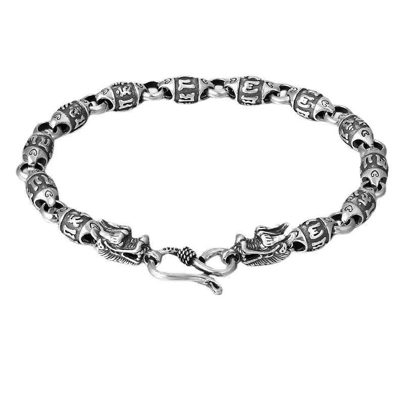Pulseira de prata dragão