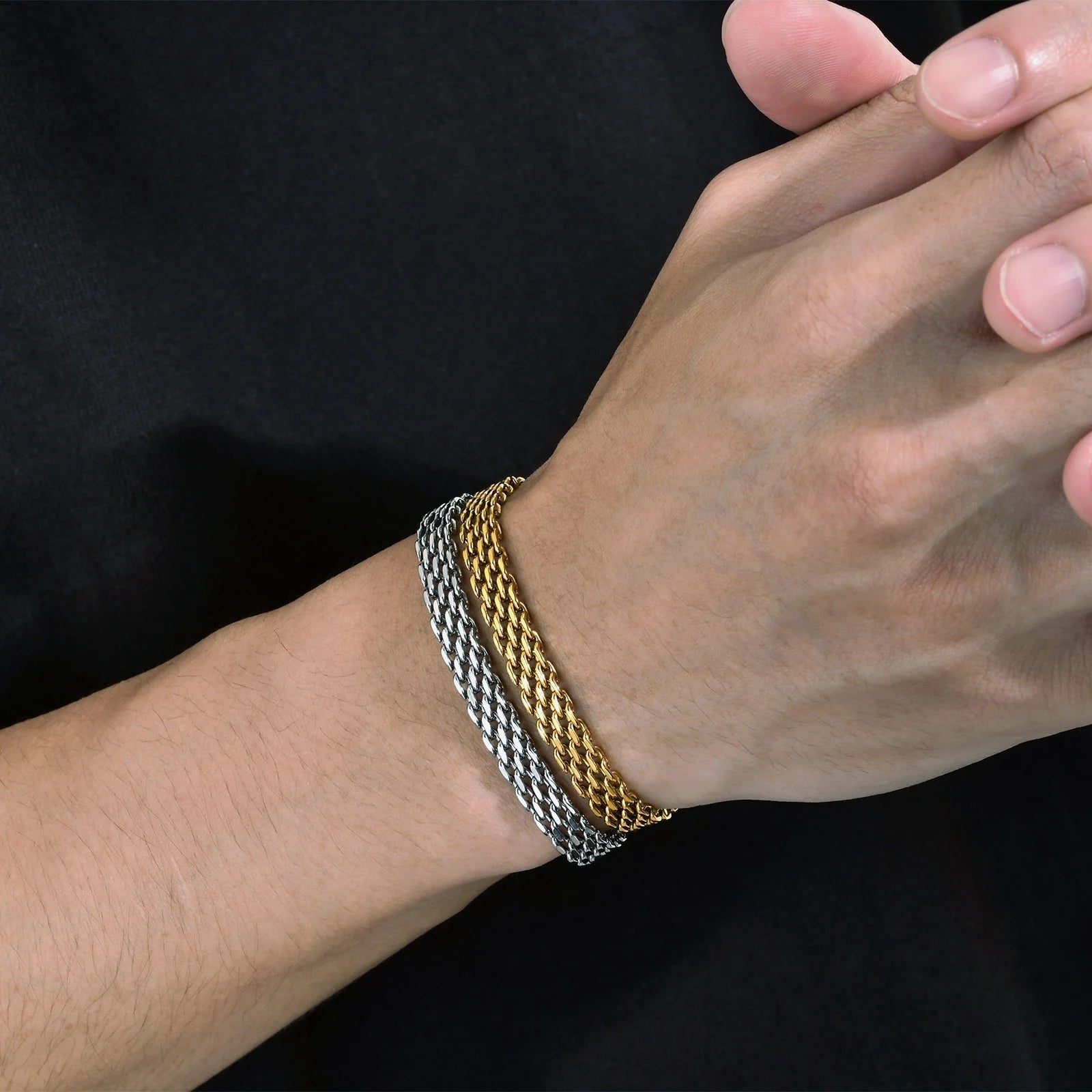 Pulseiras de Corrente de Malha 6MM, Pulseira de Elo Italiano de Aço Inoxidável