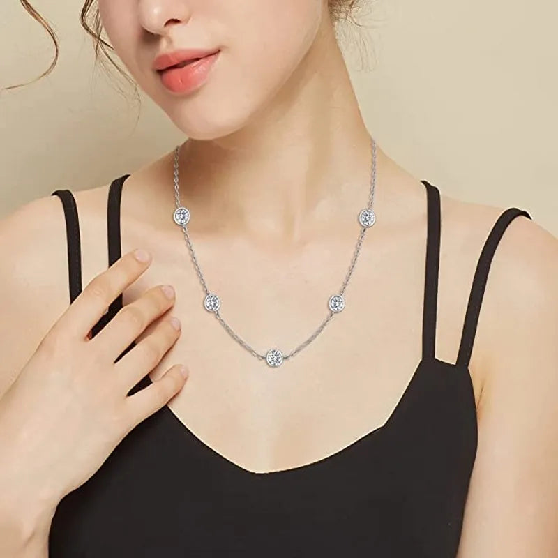 Colar de Prata Moissanite Design Sense