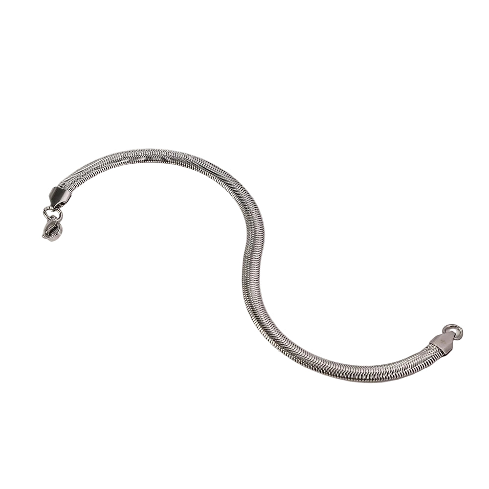 Pulseira de Corrente de Cobra Plana de Aço Inoxidável Retrô 6mm para Homens Joias da Moda Hip Hop Acessórios de Aço Titânio Presentes