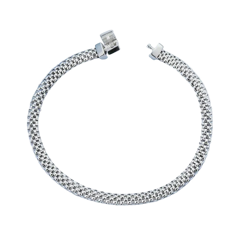 Pulseira Clássica Trançada Prata Esterlina 925