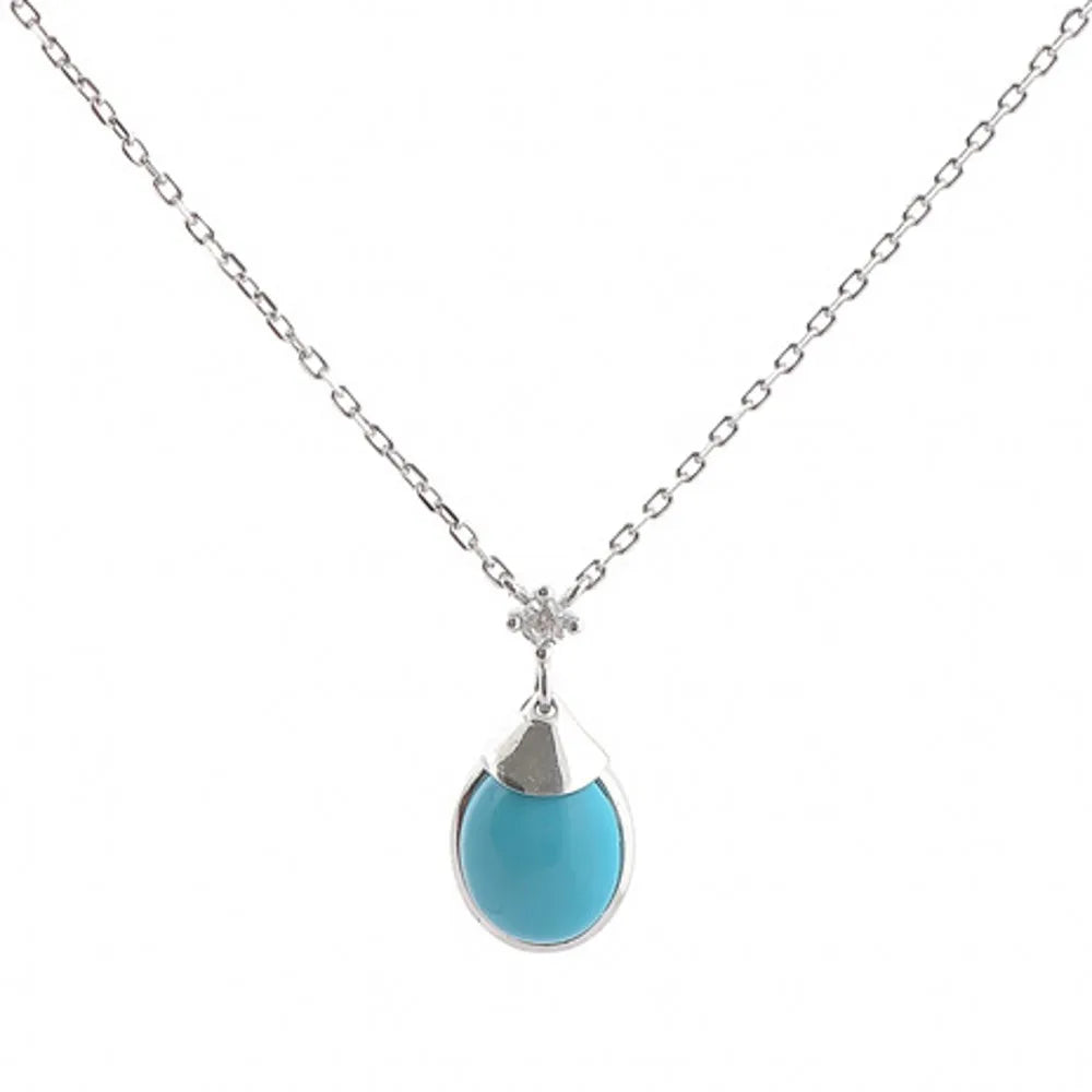 Colar Gota com Pedra Turquesa
