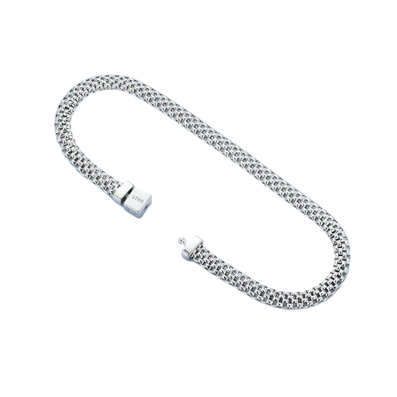 Pulseira Clássica Trançada Prata Esterlina 925