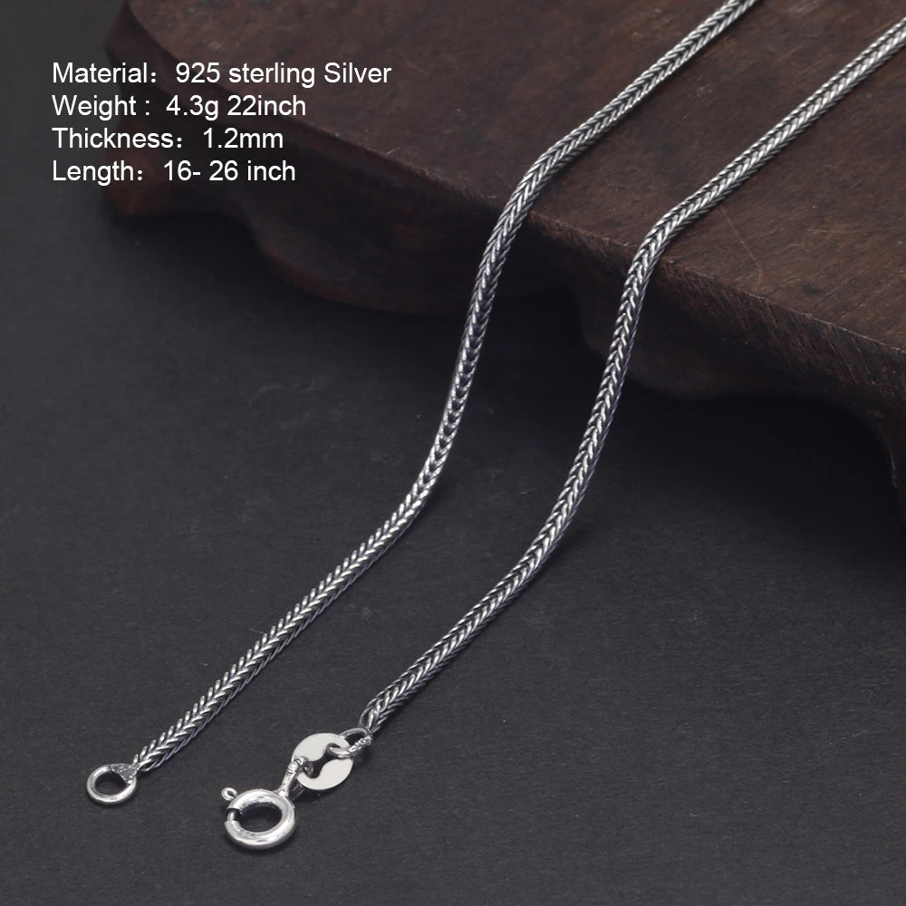 Corrente de Prata Esterlina 925 Real 1,2mm  – Corrente Vintage Rabo de Raposa