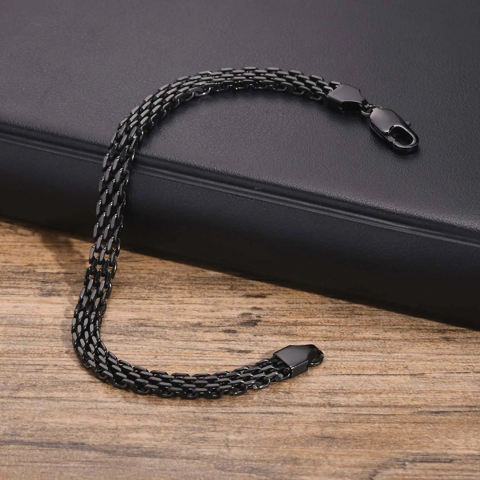 Pulseiras de Corrente de Malha 6MM, Pulseira de Elo Italiano de Aço Inoxidável